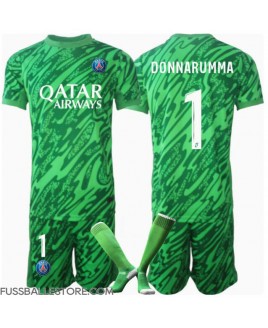 Günstige Paris Saint-Germain Gianluigi Donnarumma #1 Torwart Heimtrikotsatz Kinder 2024-25 Kurzarm (+ Kurze Hosen)